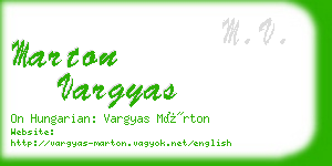 marton vargyas business card